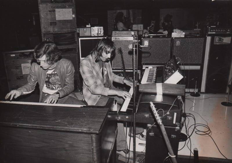 (L to R): Steve Winwood and Chris Wood, circa 1974