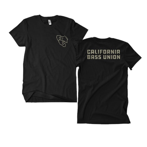 California Bass Union State Black T-Shirt