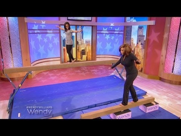 Gabby Douglas Teaches Wendy How to Walk the Balance Beam