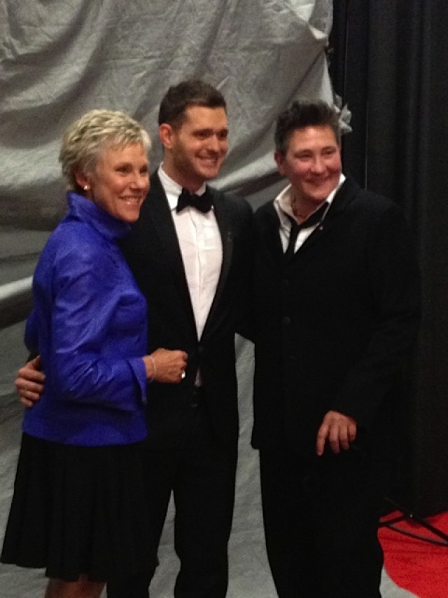 k.d. with Michael Bublé and Anne Murray at the JUNO Awards