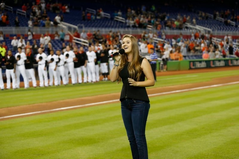 LIZZIE PERFORMS NATIONAL ANTHEM FOR MIAIMI MARLINS