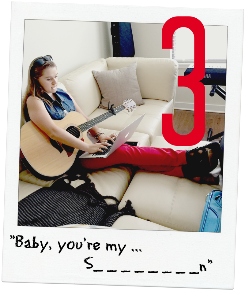 ME WRITING TRACK #3!! CAN YOU FIGURE OUT THE SONG TITLE?...