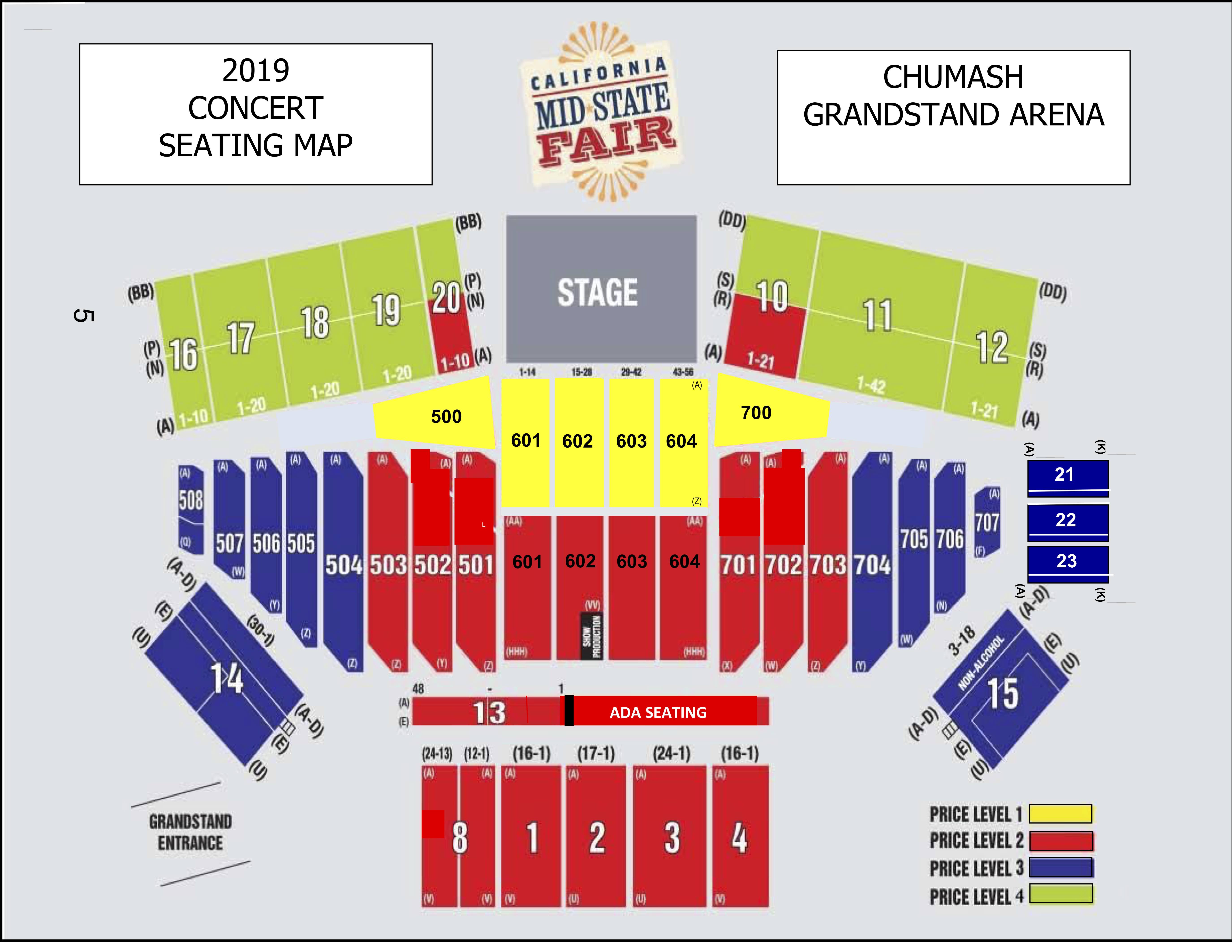 Mid State Fair Concert Seating Chart Elcho Table