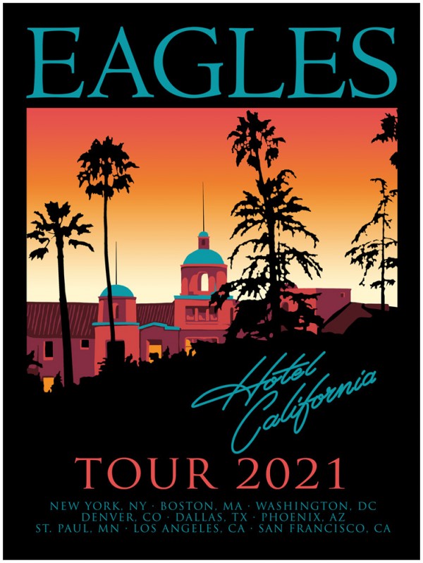 Hotel California at Sunset Tour 2021 Poster