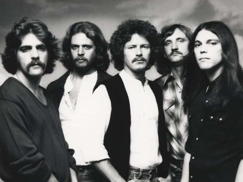 Eagles members Glenn Frey, Don Felder, Don Henley, Joe Walsh, and Timothy B. Schmidt